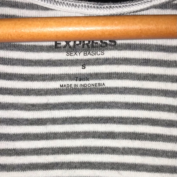 Express Sexy Basics Gray/White Racer Back Tank S - Picture 5 of 5